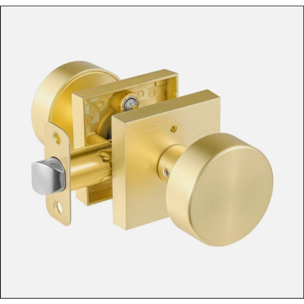 Brushed Gold Door Knobs Interior, Satin Brass Privacy Interior Door Knob